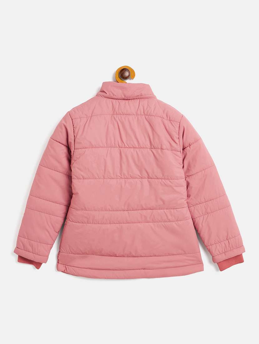 kids pink quilted hooded bomber jacket - 20609112 - Standard Image - 2
