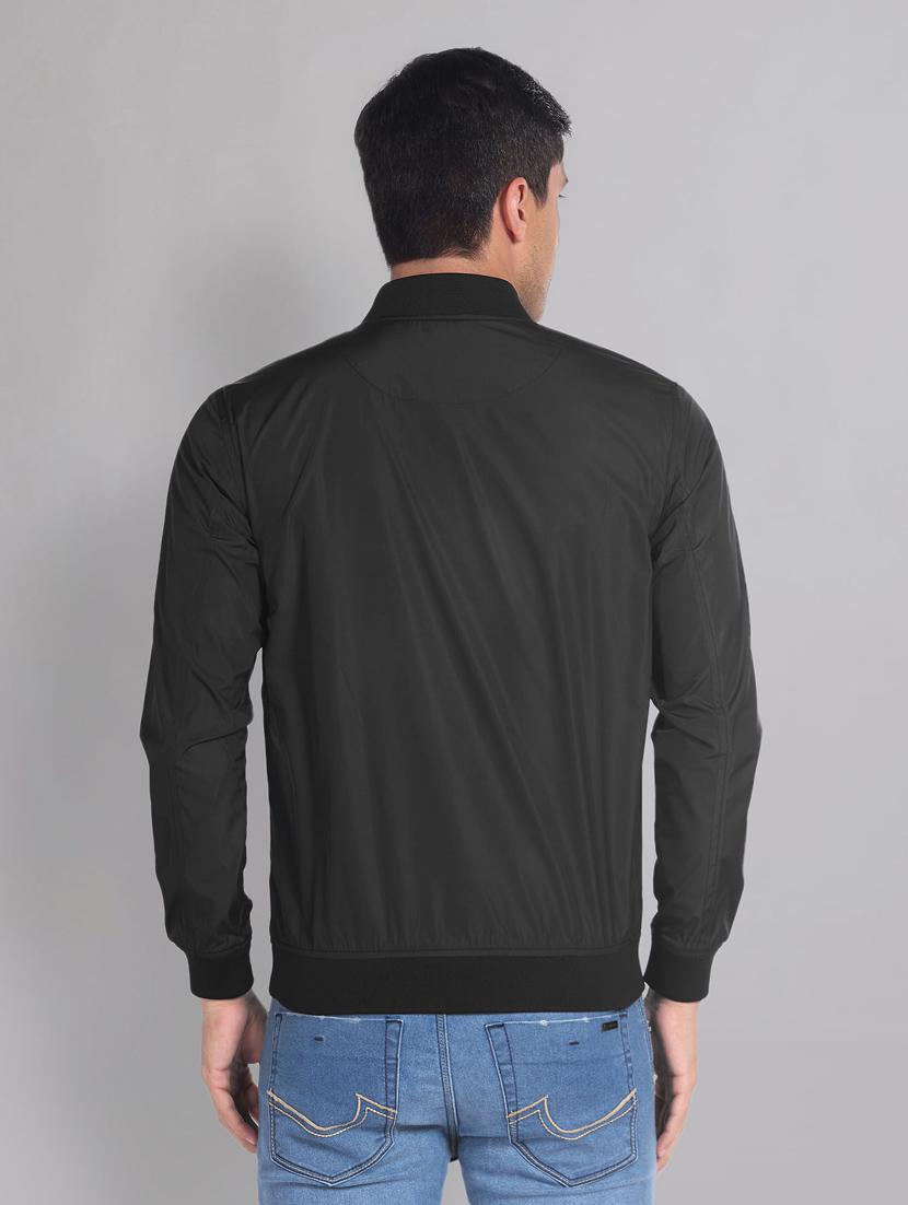 women solid black bomber jacket - 20609193 - Standard Image - 2