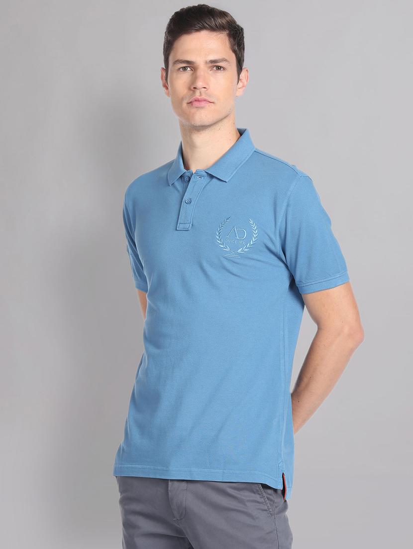 blue short sleeve polo t-shirt - 20609200 - Zoom Image - 0