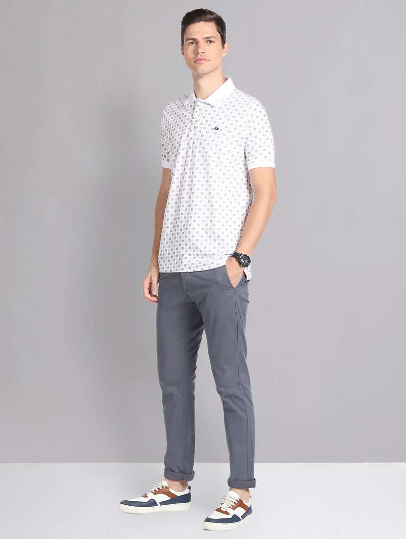 men white polo neck printed t-shirt - 20609204 -  Standard Image - 2