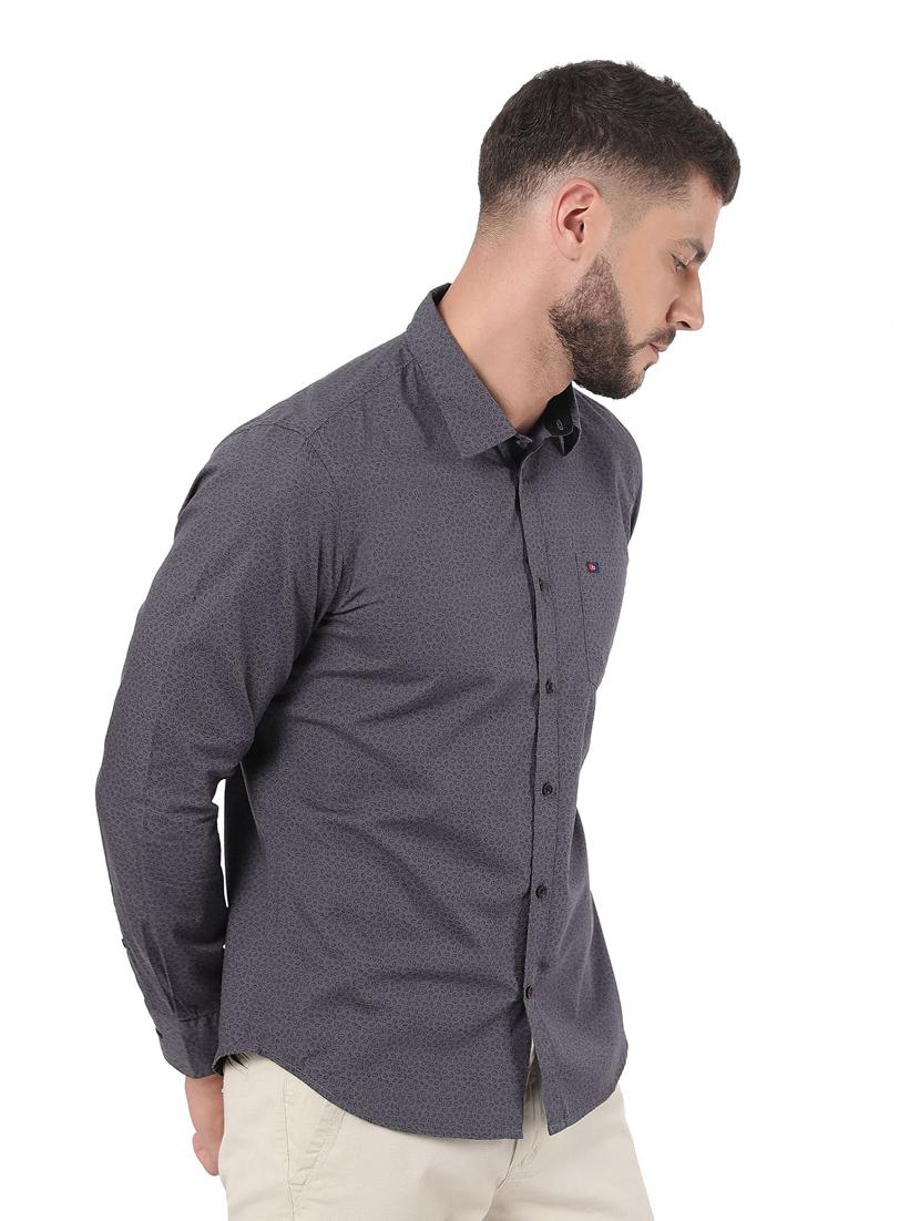 men grey printed casual shirt - 20609213 - Standard Image - 2