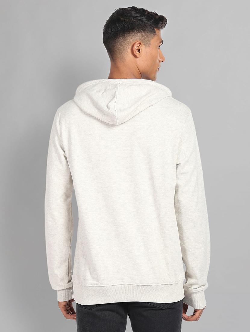 men solid white hooded sweatshirt - 20609245 - Standard Image - 2