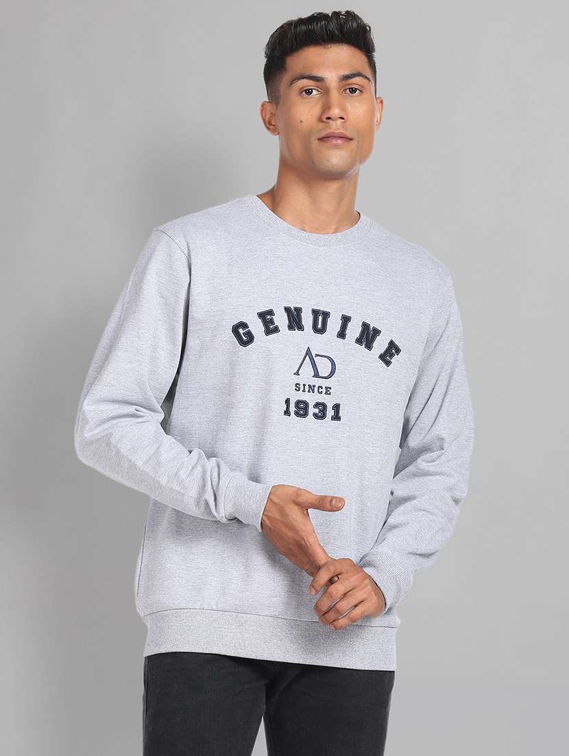 men front embroidery detailed sweatshirt