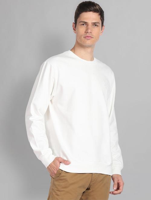 men white cotton plain sweatshirt - 20609248 - Standard Image - 0