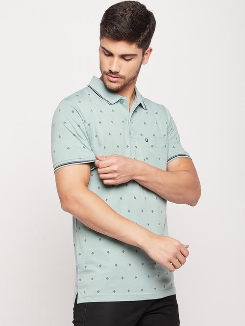 men all over print polo neck t-shirt - 20610251 - Standard Image - 0