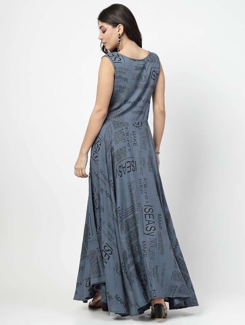 women typographic printed maxi dress - 20610271 -  Standard Image - 2