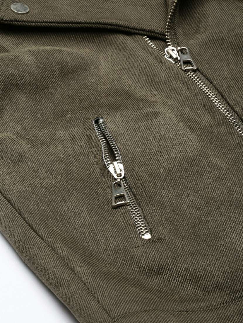 women olive solid regular jacket - 20610326 -  Standard Image - 7