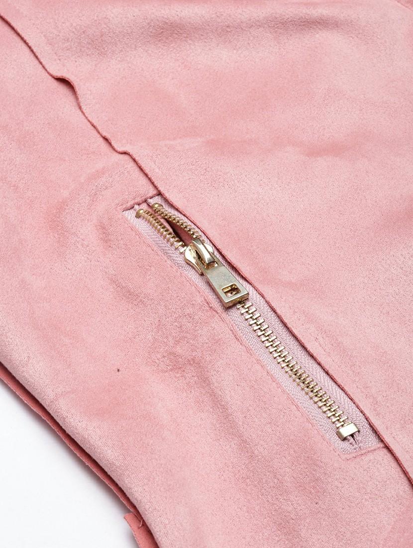 women pink solid long sleeve regular jacket - 20610336 - Standard Image - 7