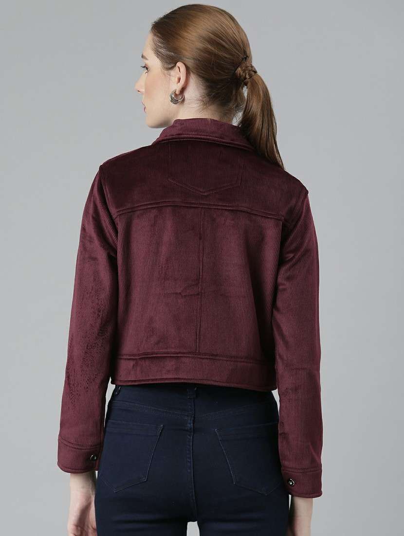 women magenta solid regular jacket - 20610352 -  Standard Image - 2