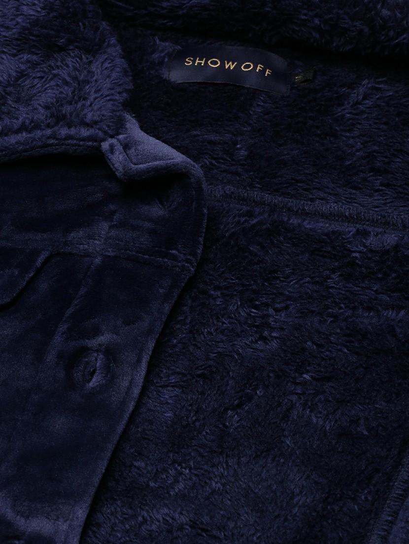 women navy blue solid regular jacket - 20610356 - Standard Image - 7