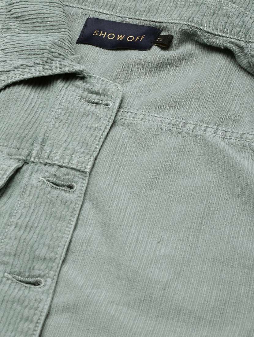 women sea green solid regular jacket - 20610420 -  Standard Image - 7