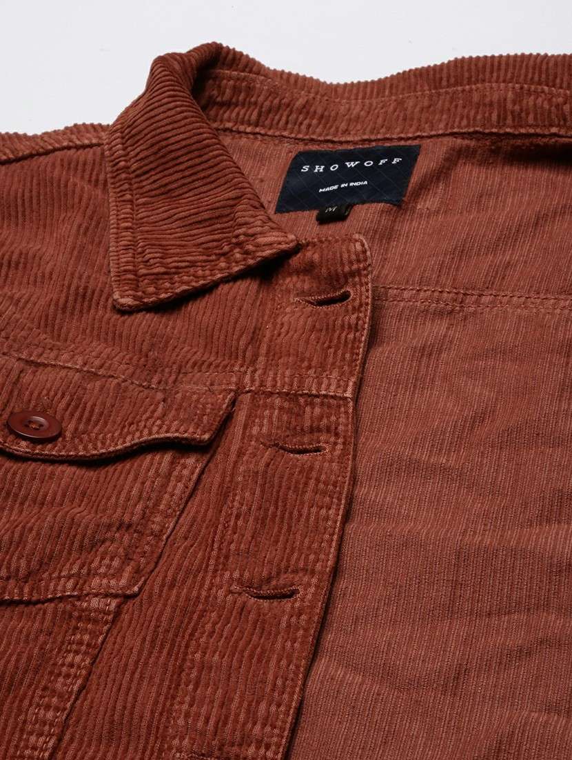 women rust solid regular jacket - 20610423 -  Standard Image - 7