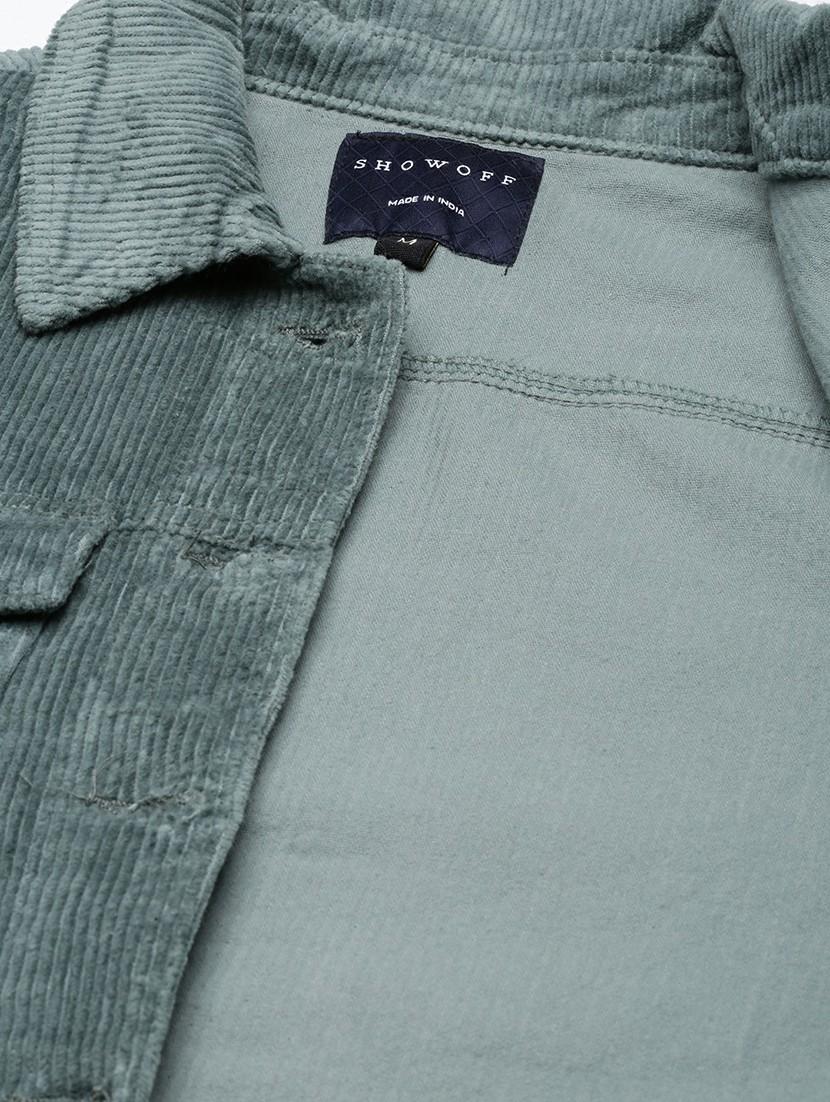 women sea green solid regular jacket - 20610425 - Standard Image - 7