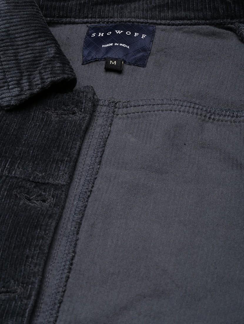 women charcoal solid regular jacket - 20610428 - Standard Image - 7
