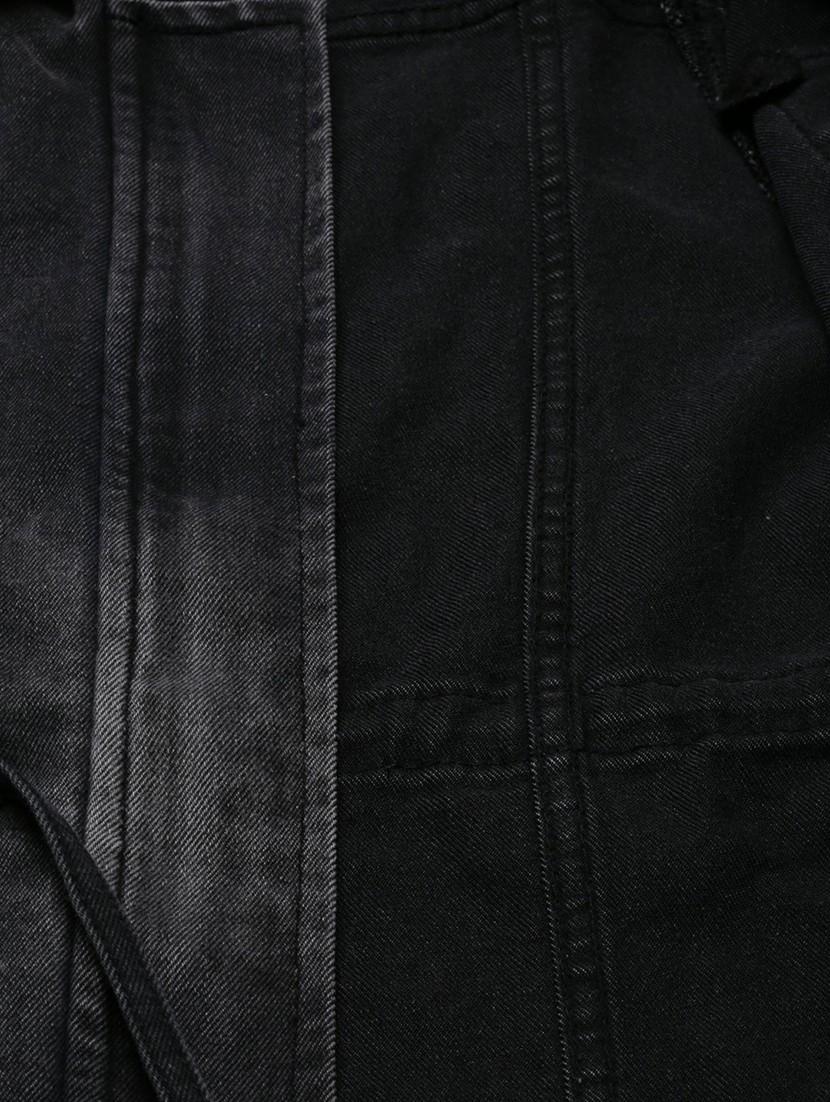 women charcoal solid denim jacket - 20610442 - Standard Image - 7