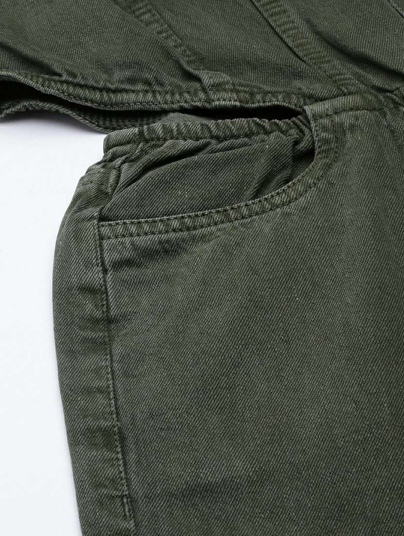 women olive denim full leg jumpsuit - 20610458 -  Standard Image - 7