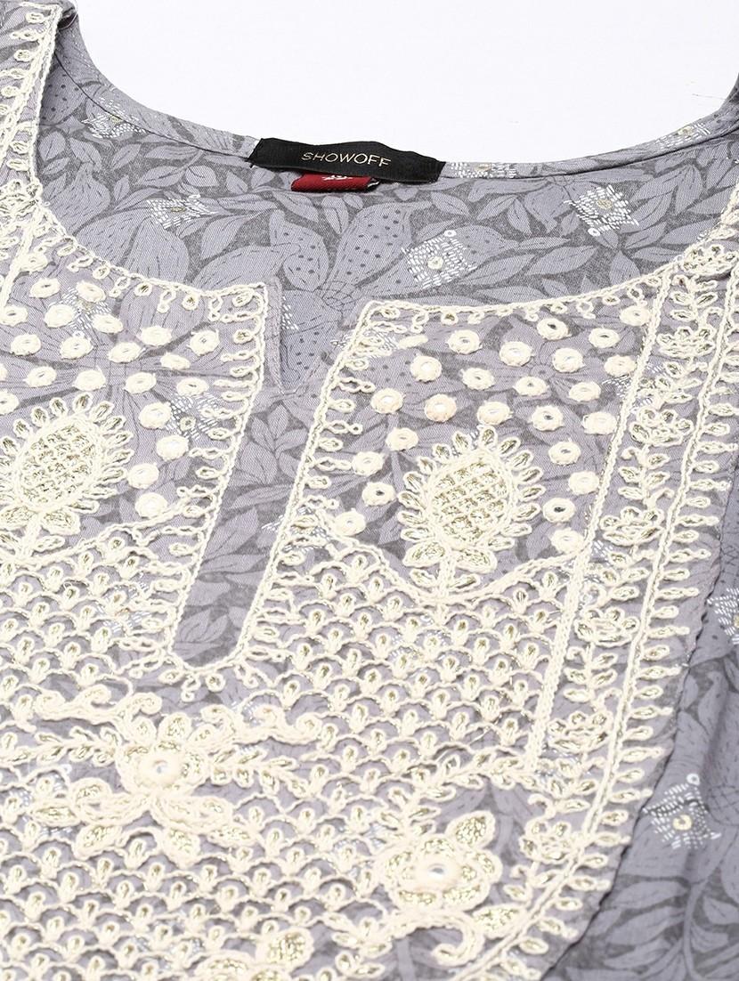 women floral printed tiered kurta - 20610464 - Standard Image - 7