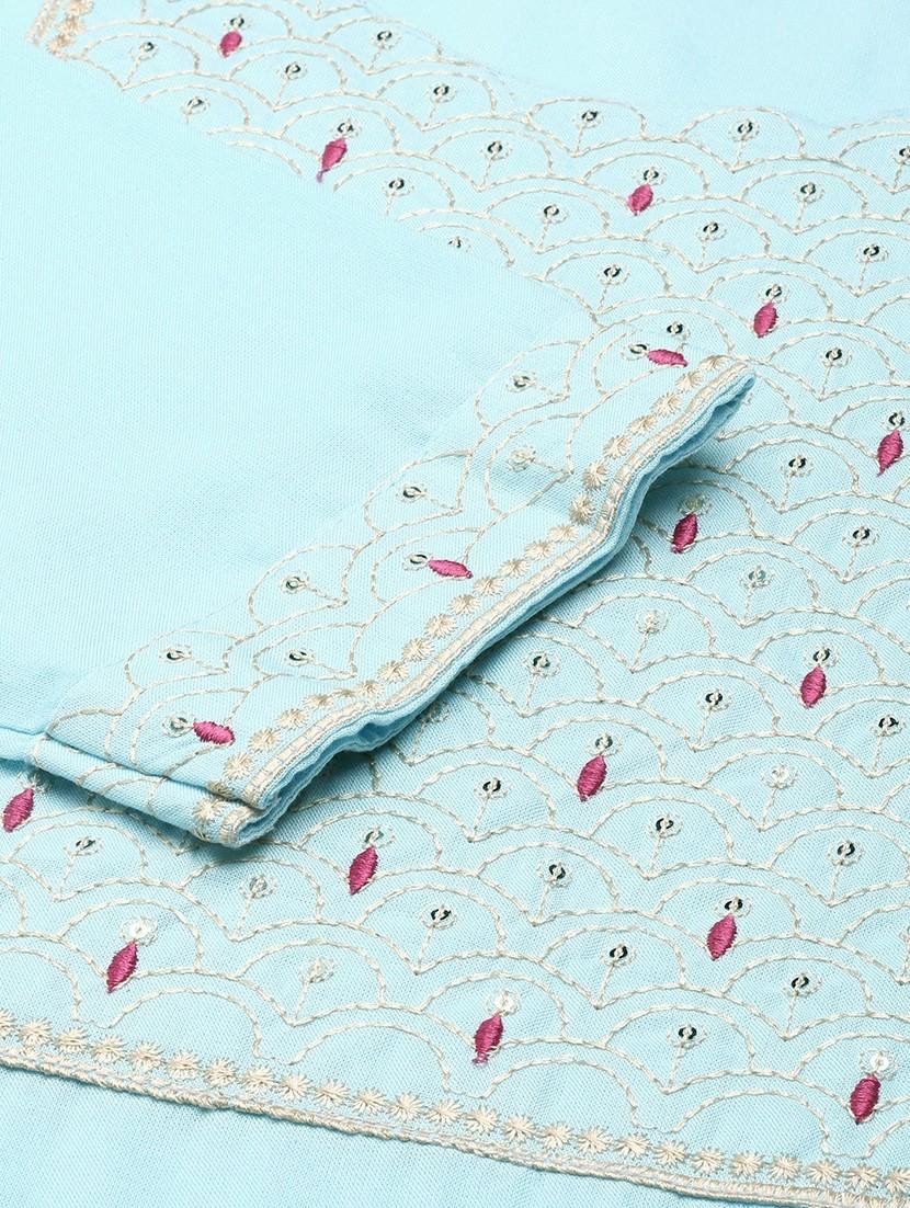 light blue embroidered straight kurta - 20610482 - Standard Image - 7
