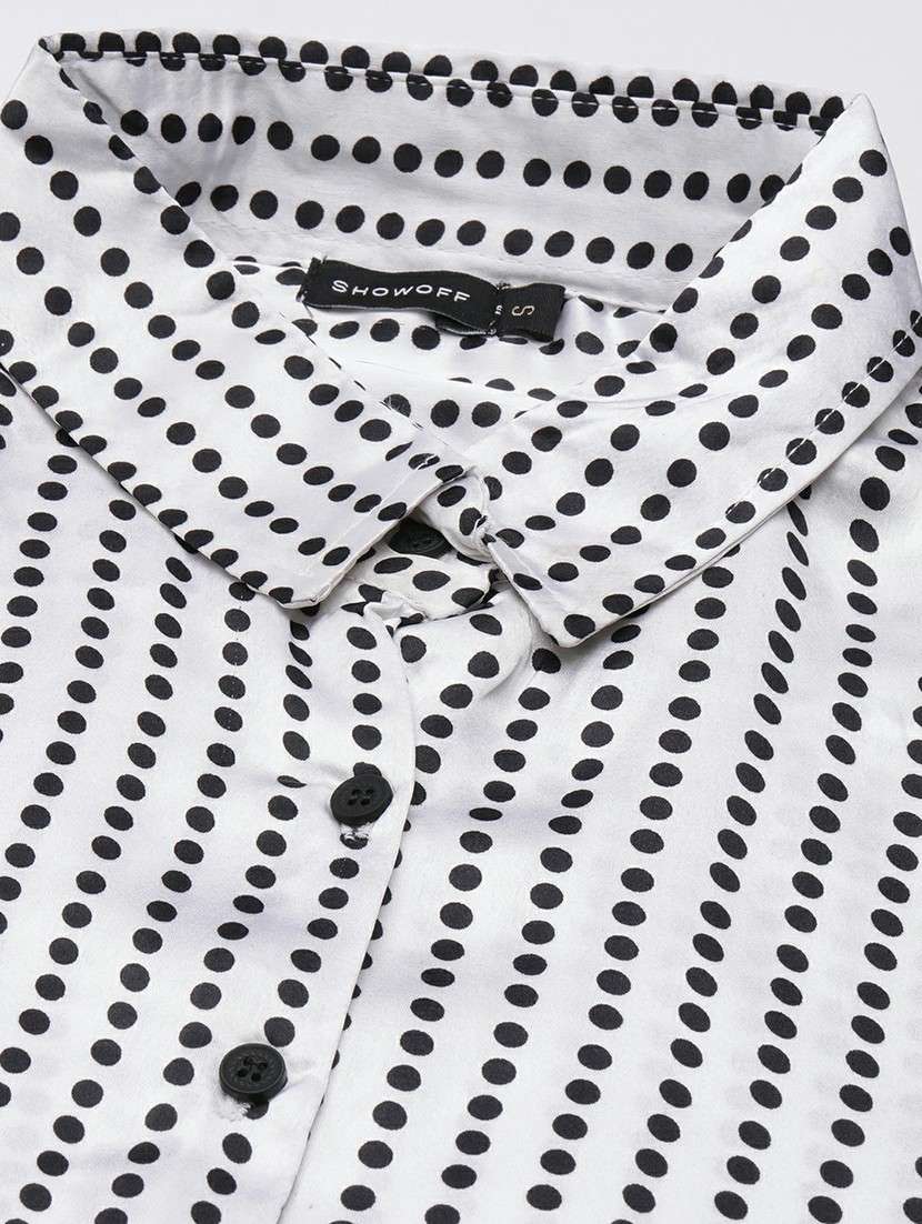women white polka dot regular shirt - 20610507 -  Standard Image - 7