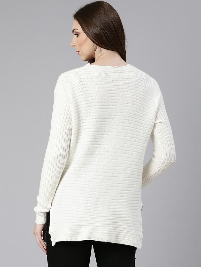 women off-white acrylic regular shrug - 20610519 - Standard Image - 2