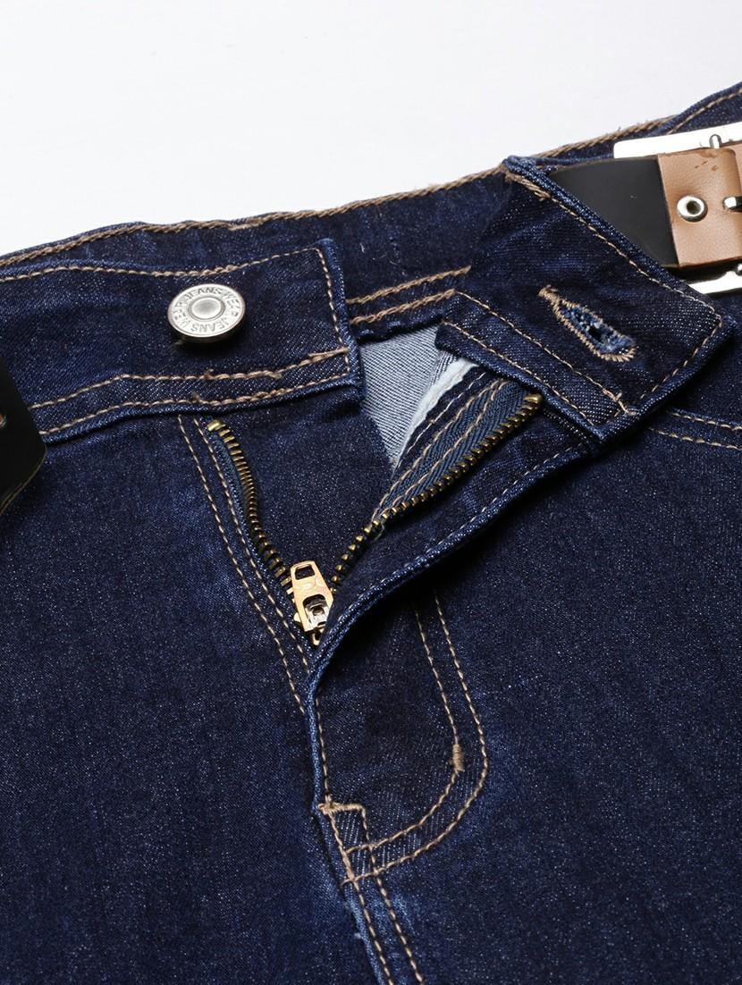 women high rise solid pencil denim skirt - 20610549 - Standard Image - 7