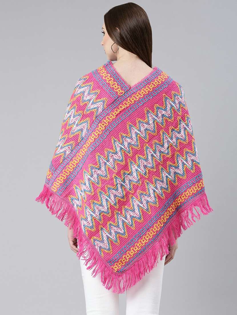 women multi color self designed poncho - 20610577 -  Standard Image - 2