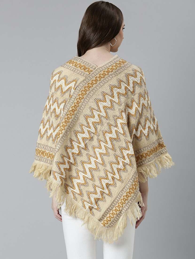 women multi color self designed poncho - 20610578 -  Standard Image - 2