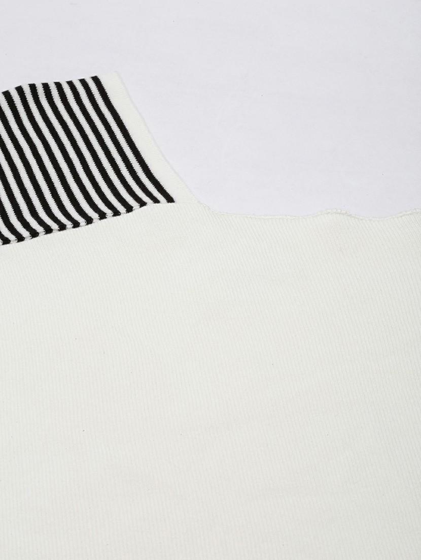 off white striped detailed off shoulder regular top - 20610678 - Standard Image - 7