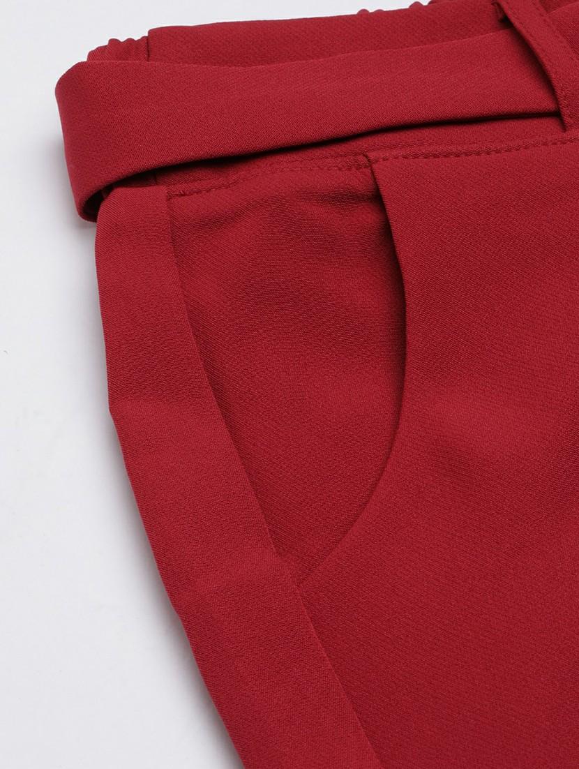 women mid rise solid flat front trouser - 20610876 - Standard Image - 7