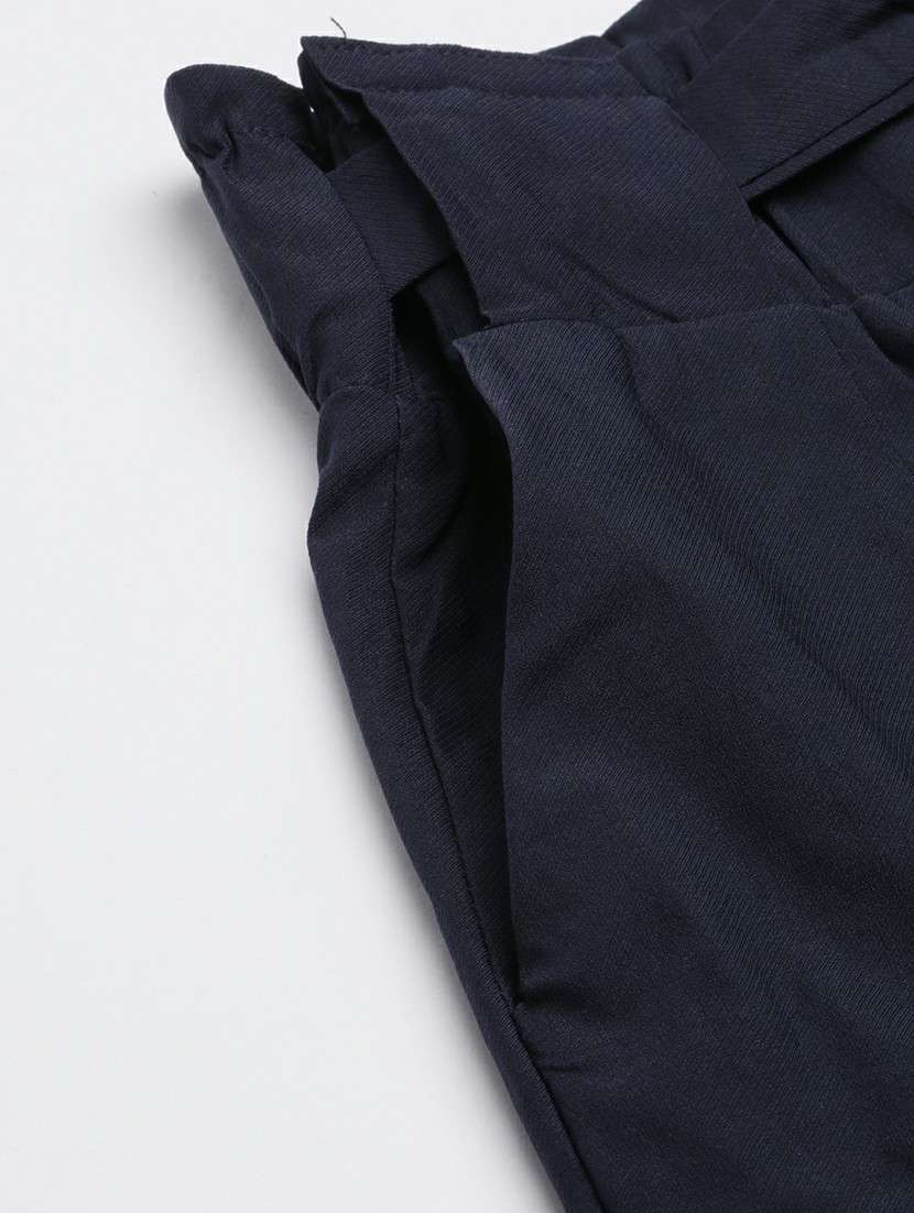 navy blue cotton peg trouser - 20610879 - Standard Image - 7