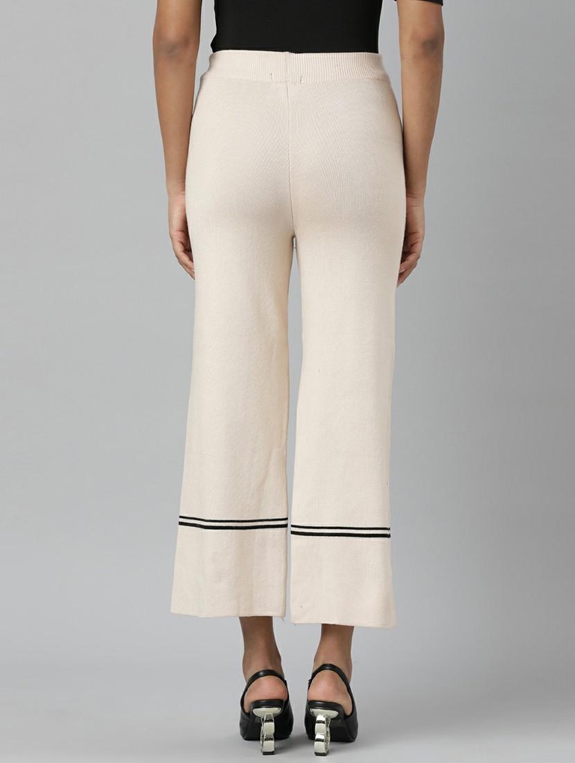 beige cotton flat front trouser - 20610880 - Standard Image - 2