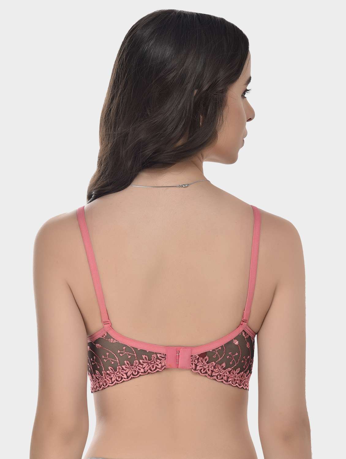 black embroidered net regular bra - 20611236 -  Standard Image - 2