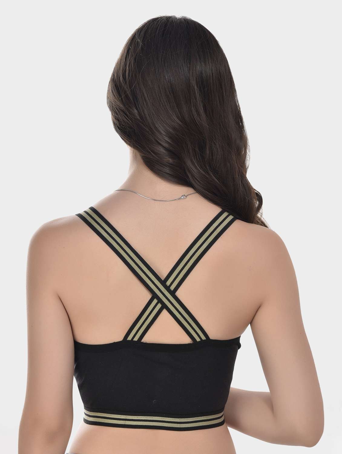 black cotton sports bra - 20611314 -  Standard Image - 2