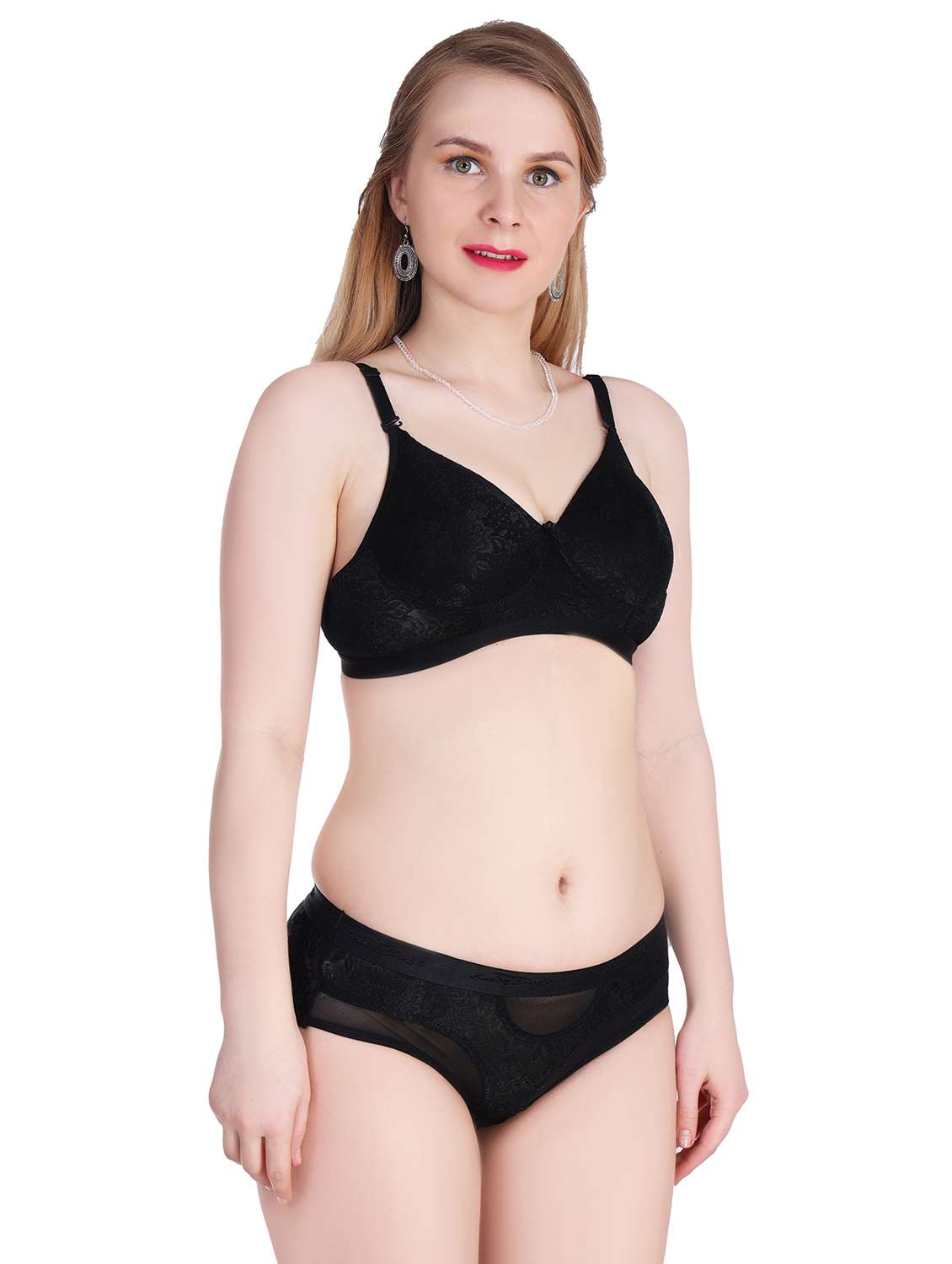 women lace deatiled bra and panty set - 20611880 -  Standard Image - 2