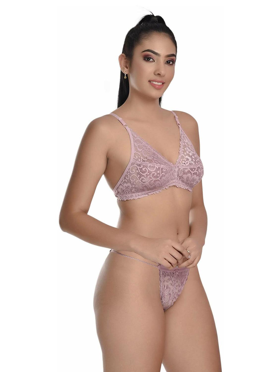 pack of 2 lace detailed bra and thongs set - 20611983 - Standard Image - 2