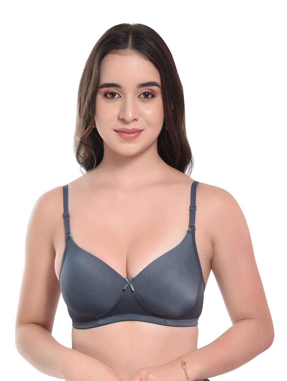charcoal lycra push up bra