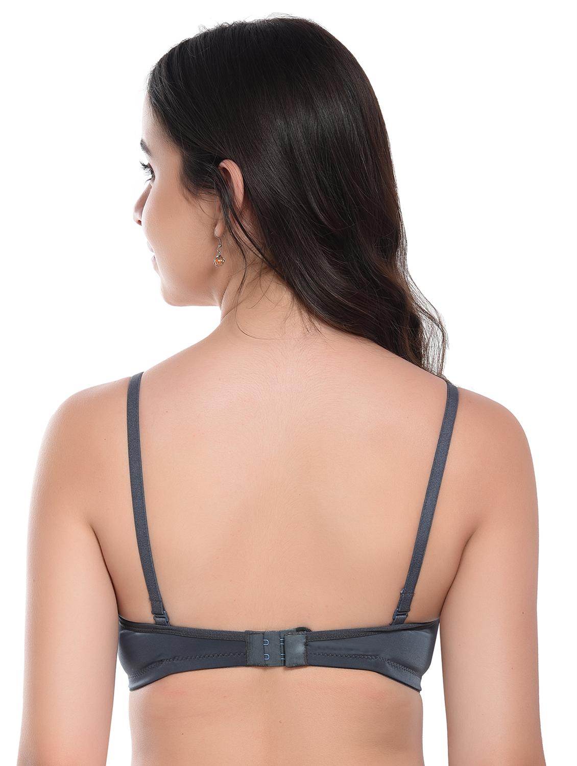 charcoal lycra push up bra - 20612401 - Standard Image - 2