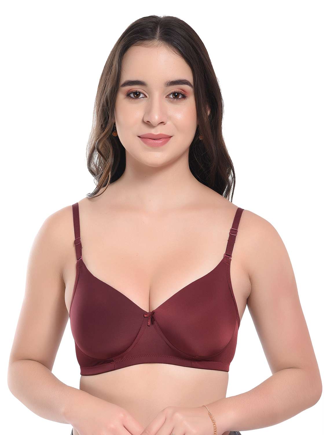 maroon lycra push up bra