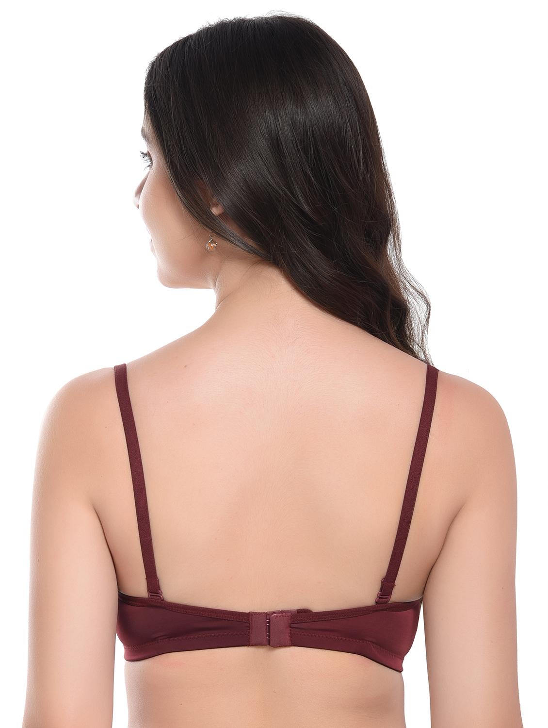 maroon lycra push up bra - 20612402 - Standard Image - 2