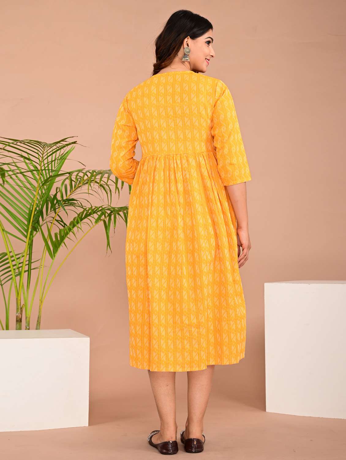 women round neck printed maternity wear dress - 20612472 -  Standard Image - 2