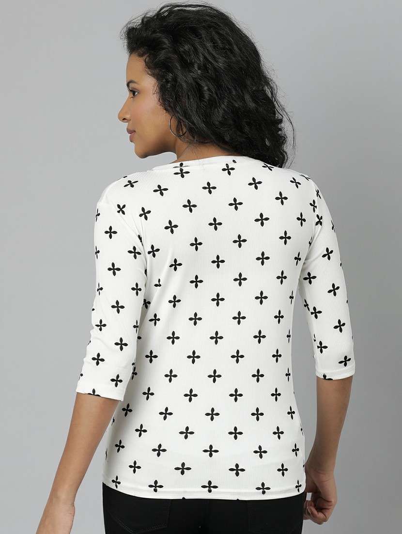 women white printed regular t-shirt - 20612595 - Standard Image - 2