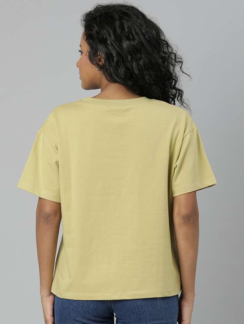 women yellow graphic boxy t-shirt - 20612608 -  Standard Image - 2