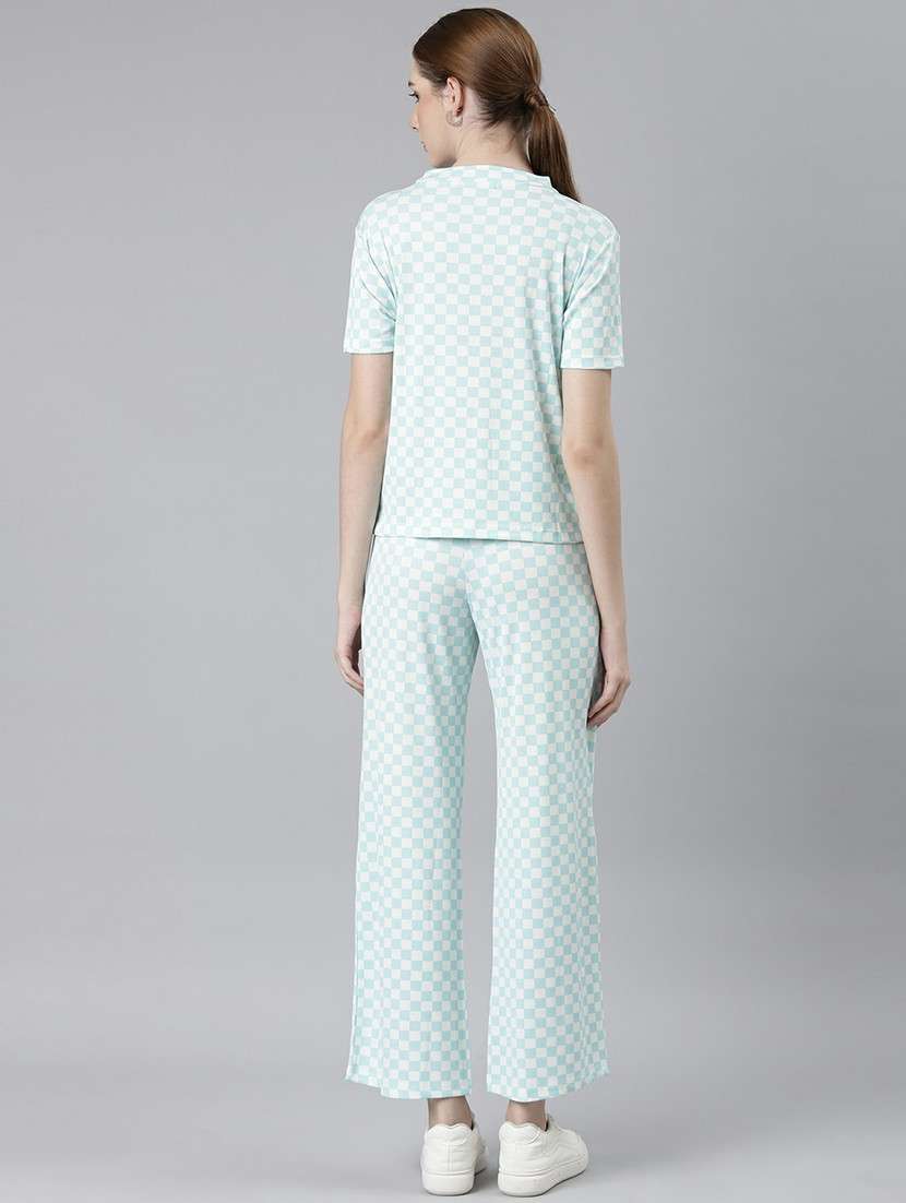 women checkered top and trouser co-ord set - 20612657 -  Standard Image - 2