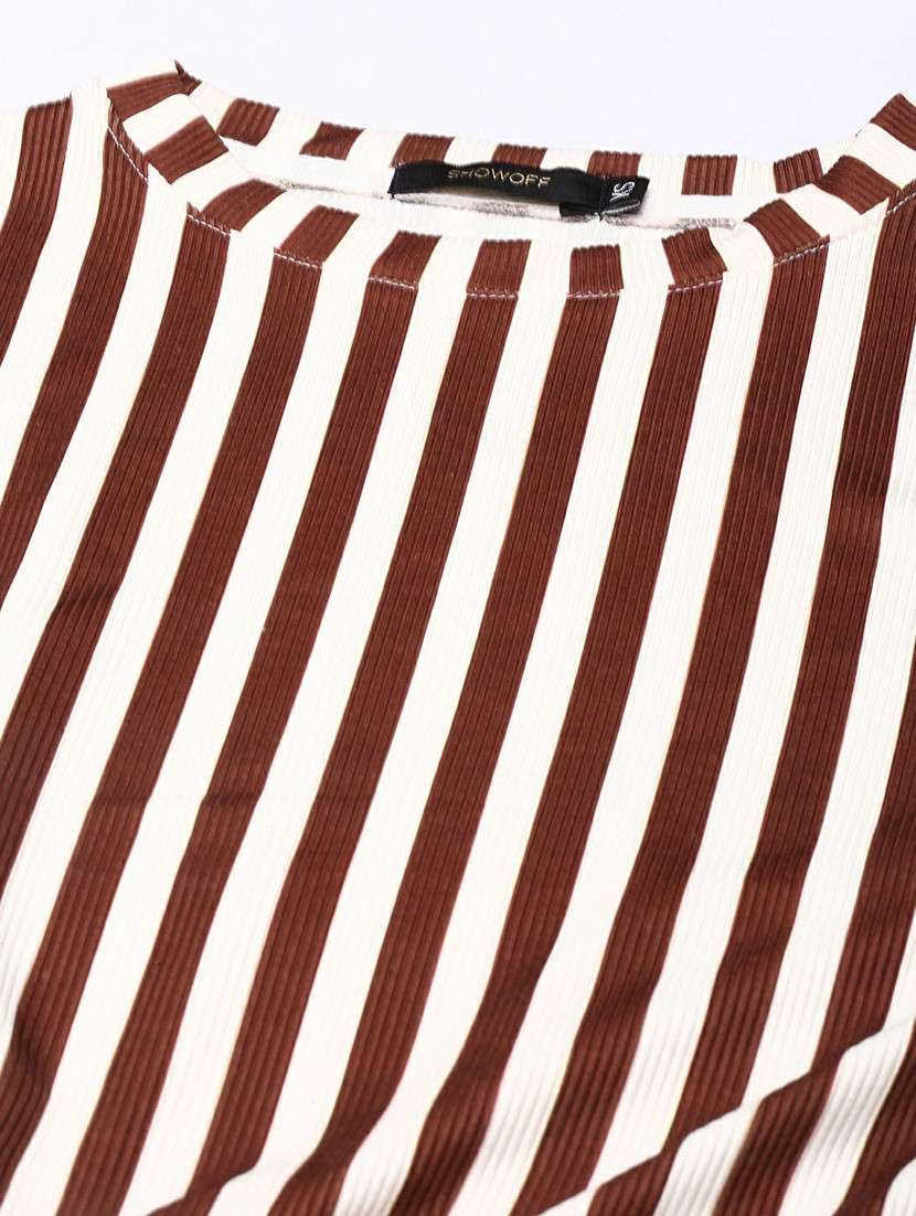 women brown & white striped top and trouser set  - 20612662 -  Standard Image - 7