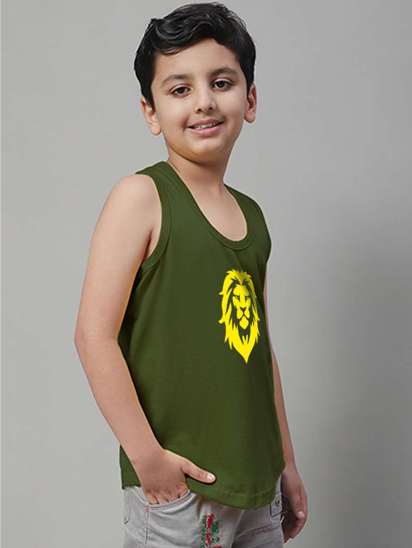 olive cotton vest - 20613335 - Standard Image - 2