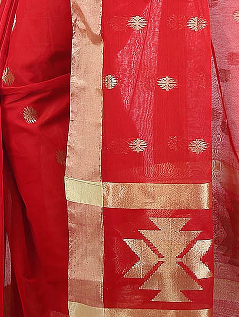 red self design tant saree with blouse - 20613961 - Standard Image - 2