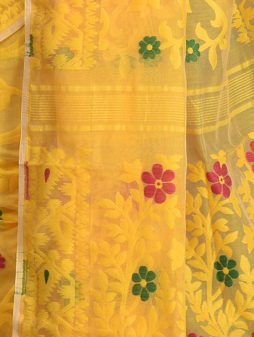 women's self design yellow colored saree with blouse - 20614008 -  Standard Image - 2