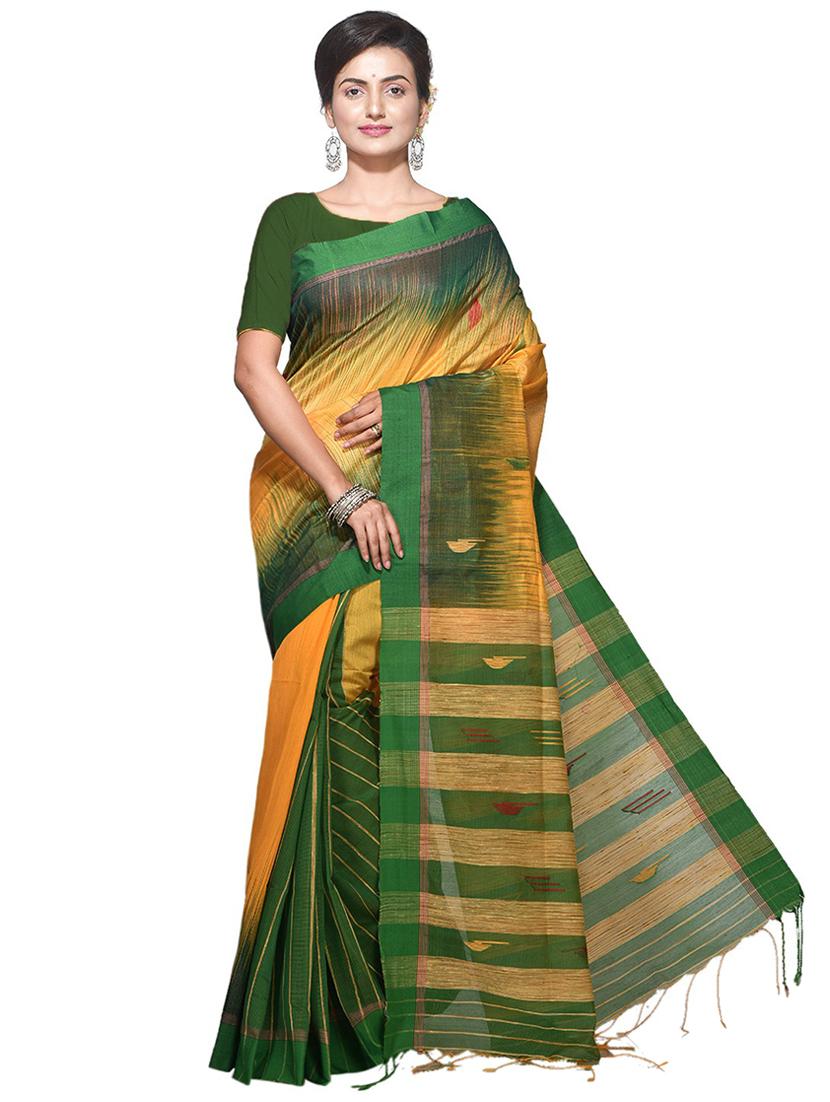 women multi color self design handloom saree with blouse - 20614009 - Zoom Image - 0
