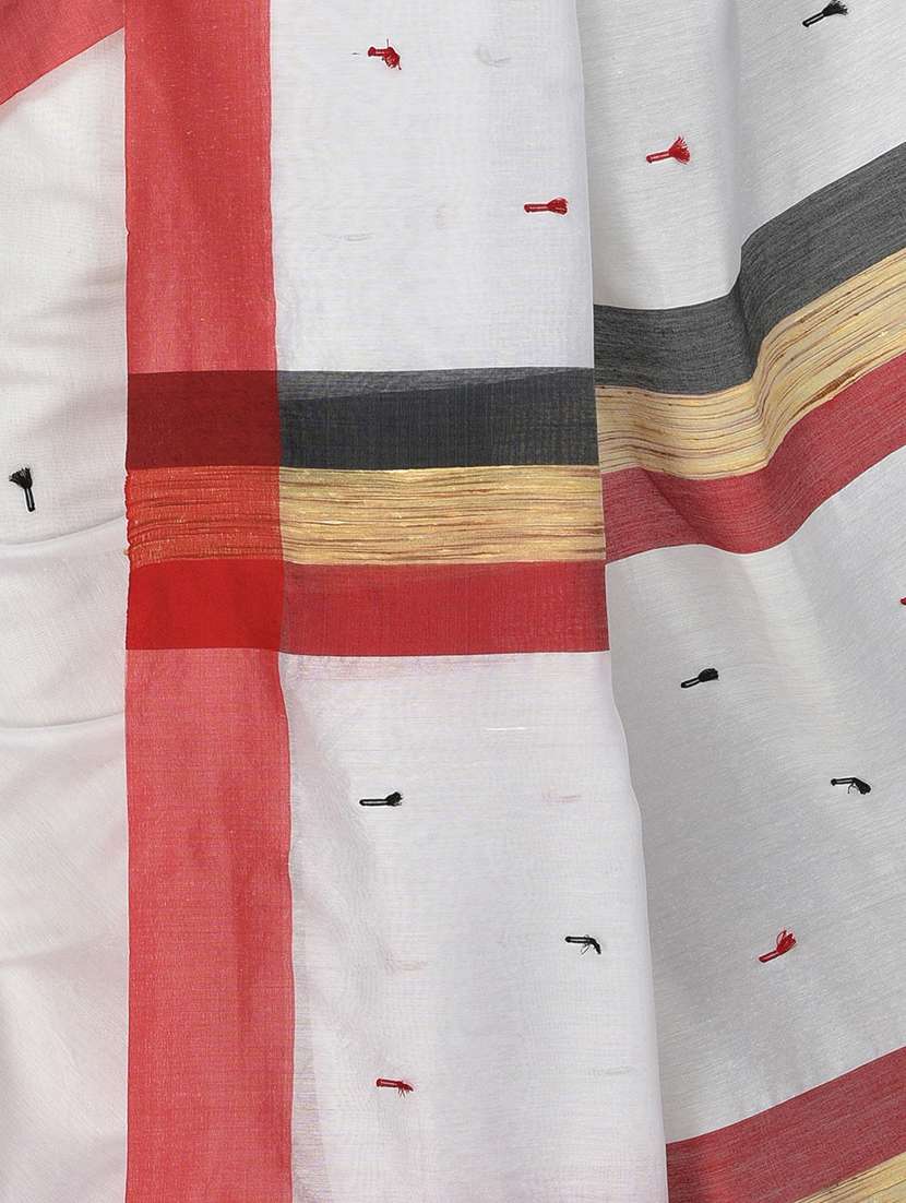 women's self design white colored saree with blouse - 20614026 -  Standard Image - 2