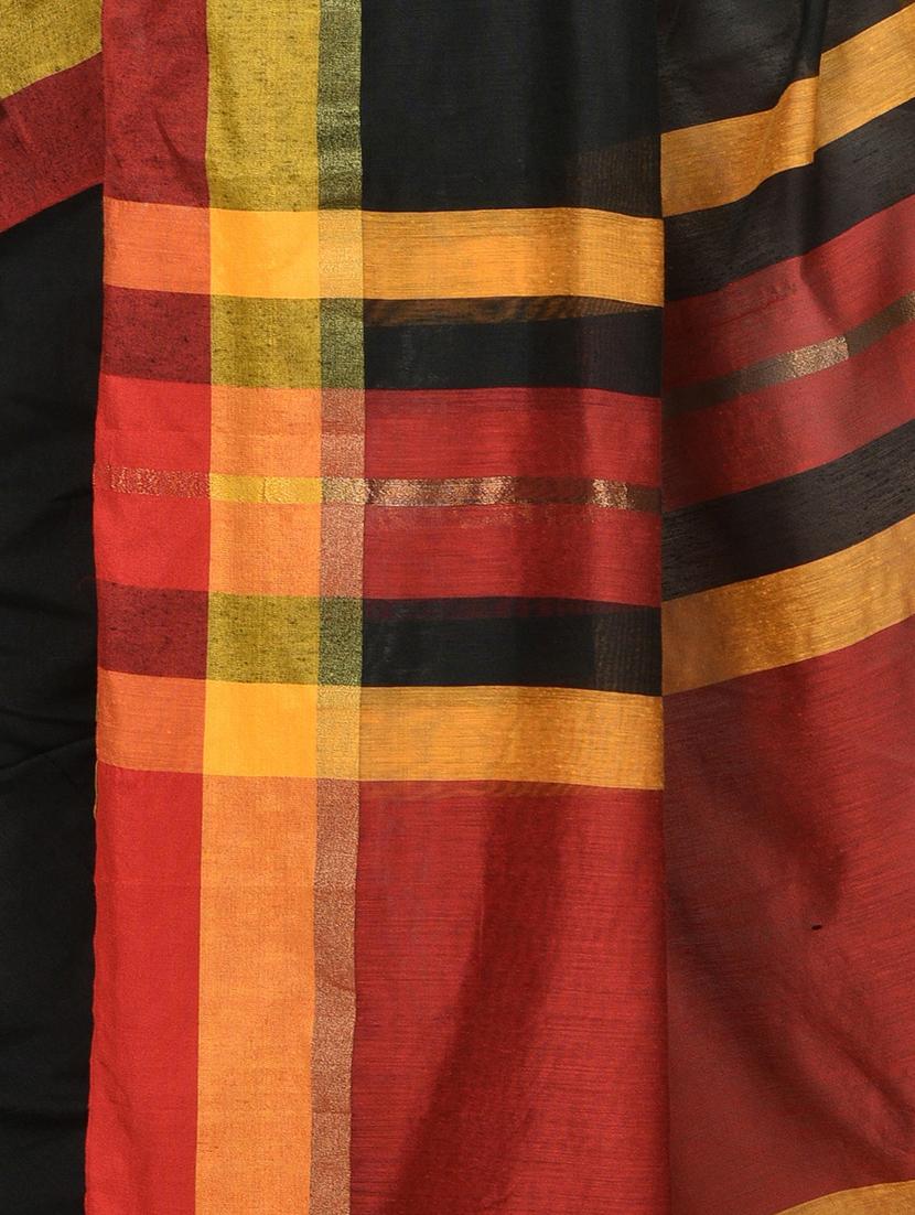 women black self design handloom saree with blouse - 20614036 - Standard Image - 2